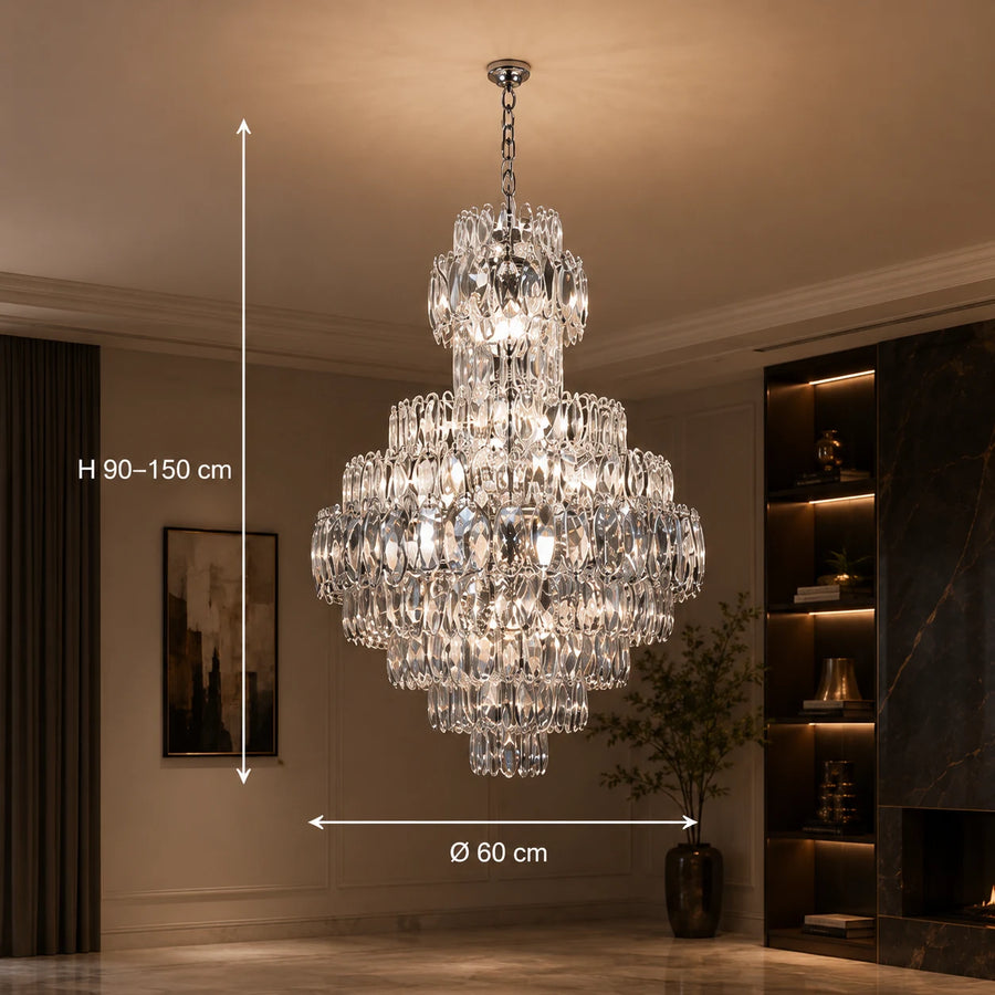 Candelabru Cristal WINDSOR Grande Supremo 14xE14, Diametru 60X90cm, Crom Lucios, Inaltime Reglabila - 01_CC800-600X900CH.png