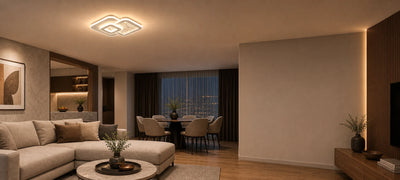 Lustra LED KOMPACTO 56W, 3 Patrate, lumina Rece/Calda/Neutra, Alb