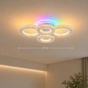 Lustra LED cu telecomanda si cristal NOVA ROTONDA RGB 82W, 4 Cercuri, lumina Rece/Calda/Neutra, Dimabila, Alb - 01_LT073-4WH.png