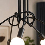 Lustra Modernist Penta 5, 5x E27, Negru, Design Modern - 04_LC366-5BK.png