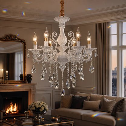 Candelabru SANSSOUCI 6xE14 Cristal si Metal – Design Clasic, Alb Argintiu - 09_CC220-6WH.png