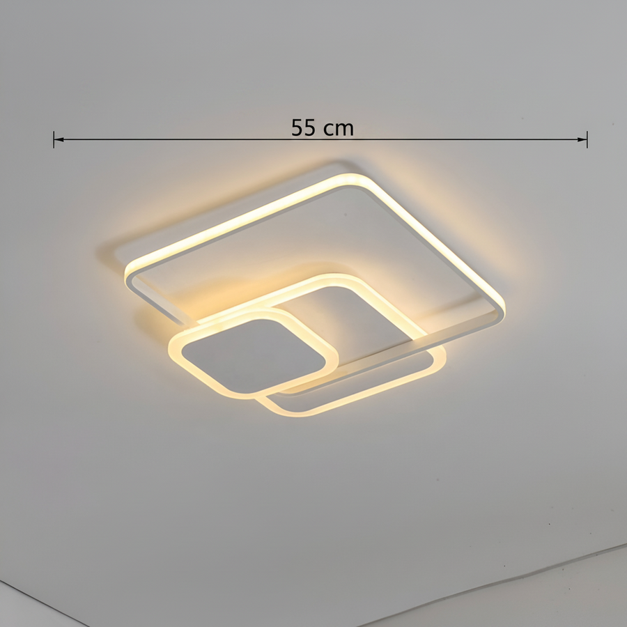 Lustra LED cu telecomanda ANEMONA 75W, 3 Patrate, lumina Rece/Calda/Neutra, Dimabila, Alb Lustre LED cu Telecomanda Default Title Alessandro Design