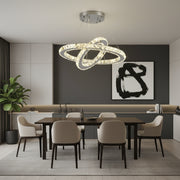 Lustra LED cu telecomanda si cristal PRISM LUMINIS 58W, 2 Cercuri, lumina Rece/Calda/Neutra, Dimabila, Crom si Alb, Inaltime Reglabila Lustre LED cu Telecomanda Default Title Alessandro Design
