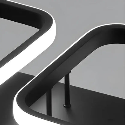 Lustra LED VERTEX 45W, 4 Patrate, Liniara, lumina Rece/Calda/Neutra, Neagra Lustre LED Default Title Alessandro Design