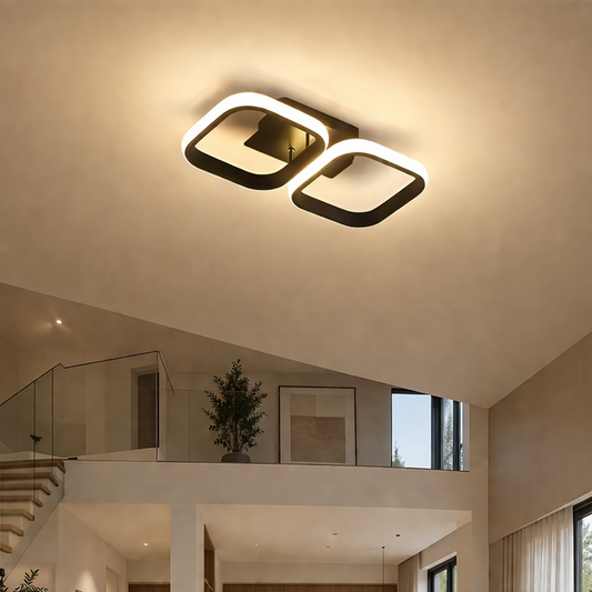 Lustra LED VERTEX 21W, 2 Patrate, Liniara, lumina Rece/Calda/Neutra, Neagra Lustre LED Default Title Alessandro Design