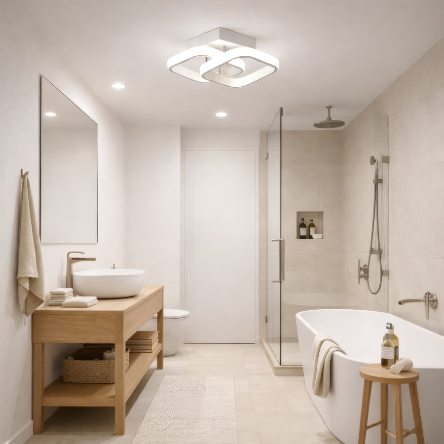 Lustra LED VERTEX Matrix, Romburi Suprapuse, Rame Metalice, 24W, 2 Romburi, Lumina Rece/Calda/Neutra 3000K/4000K/6000K, Alb Lustre LED Default Title Alessandro Design