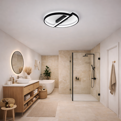 Lustra LED cu telecomanda VECTOR ARCUS 52W, 2 Elemente, lumina Rece/Calda/Neutra, Dimabila, Negru Lustre LED cu Telecomanda Default Title Alessandro Design