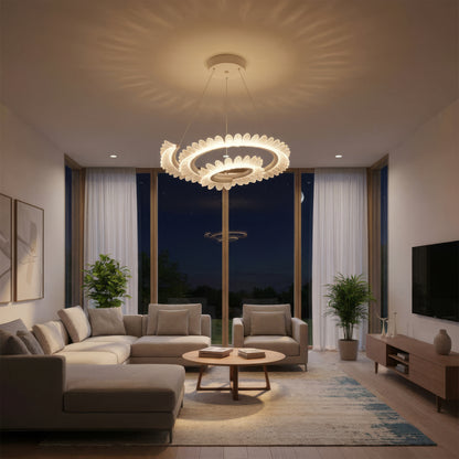 Lustra LED cu Telecomanda LT188WH, Cristal si Metal, 40W, Dimabila, Inaltime Reglabila, Lumina Rece/Calda/Neutra, Iluminat Luxos Lustre LED cu Telecomanda Default Title Alessandro Design