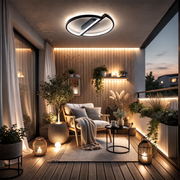Lustra LED cu telecomanda VECTOR ARCUS 52W, 2 Elemente, lumina Rece/Calda/Neutra, Dimabila, Negru Lustre LED cu Telecomanda Default Title Alessandro Design