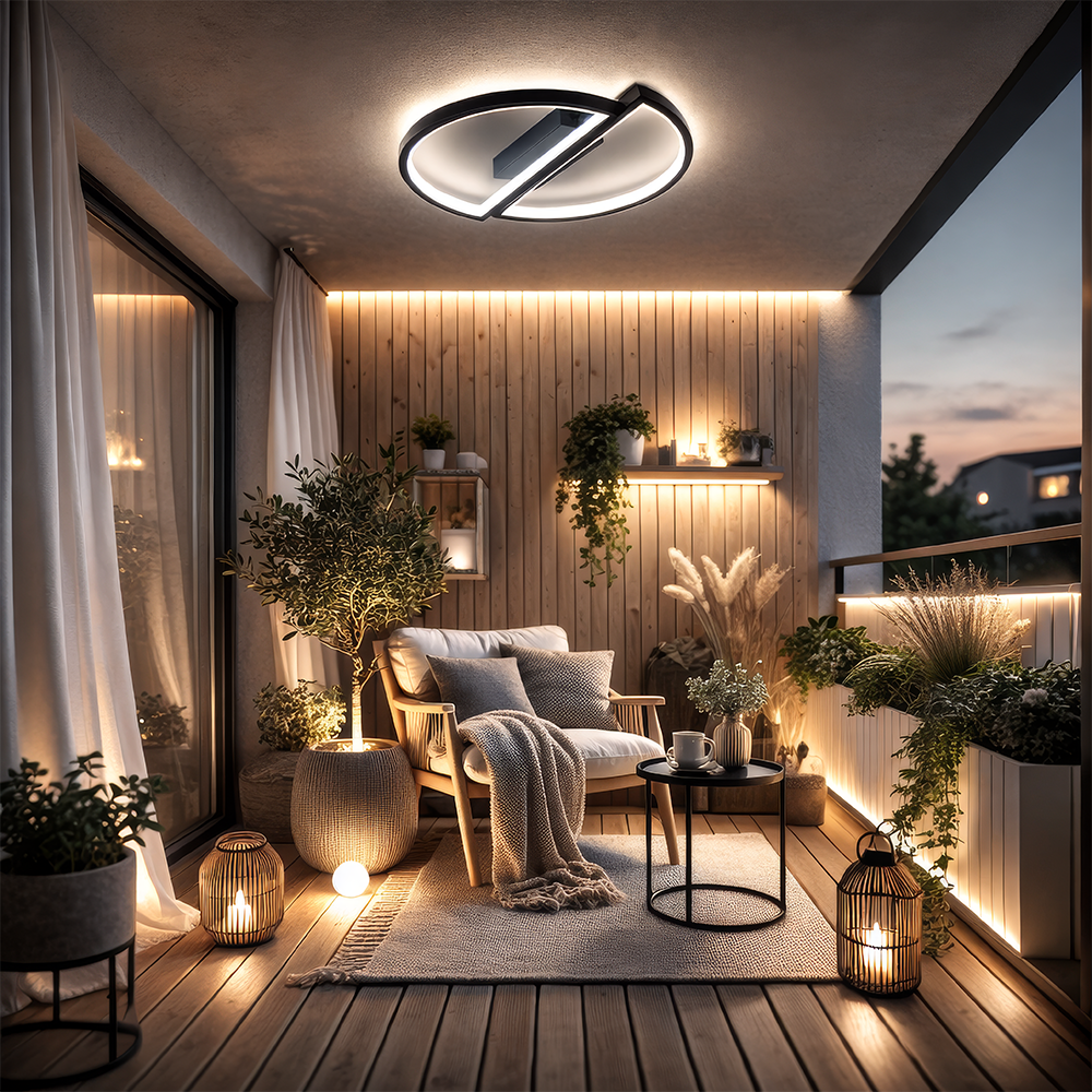 Lustra LED cu telecomanda VECTOR ARCUS 52W, 2 Elemente, lumina Rece/Calda/Neutra, Dimabila, Negru Lustre LED cu Telecomanda Default Title Alessandro Design