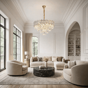 Candelabru Cristal WINDSOR Eleganza 8x E14, Diametru 39cm, Auriu Lucios, Inaltime Reglabila, Metal si Cristal Candelabre Cristal Default Title Alessandro Design