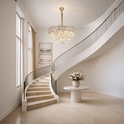 Candelabru Cristal WINDSOR Eleganza 8x E14, Diametru 39cm, Auriu Lucios, Inaltime Reglabila, Metal si Cristal Candelabre Cristal Default Title Alessandro Design