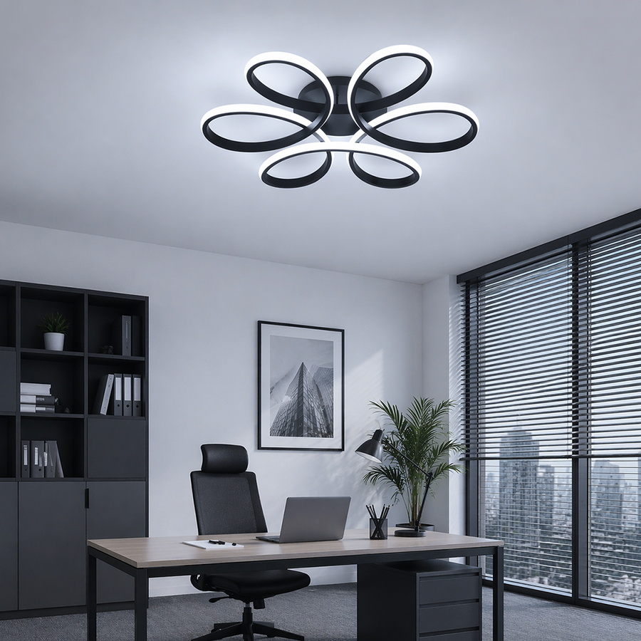 Lustra LED cu telecomanda HELIX 63W, lumina Rece/Calda/Neutra, Dimabila, Negru Lustre LED cu Telecomanda Default Title Alessandro Design