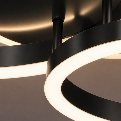 Lustra LED cu telecomanda RINOVA 66W, 2 Cercuri, lumina Rece/Calda/Neutra, Dimabila, Negru Lustre LED cu Telecomanda Default Title Alessandro Design