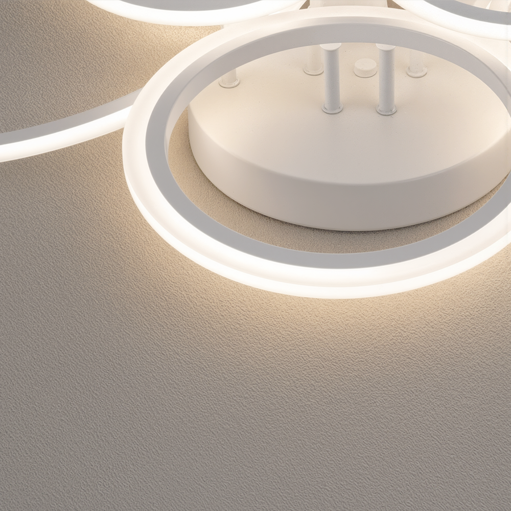 Lustra LED cu telecomanda BETTY 82W, 6 Cercuri, lumina Rece/Calda/Neutra, Dimabila, Alb Lustre LED cu Telecomanda Default Title Alessandro Design