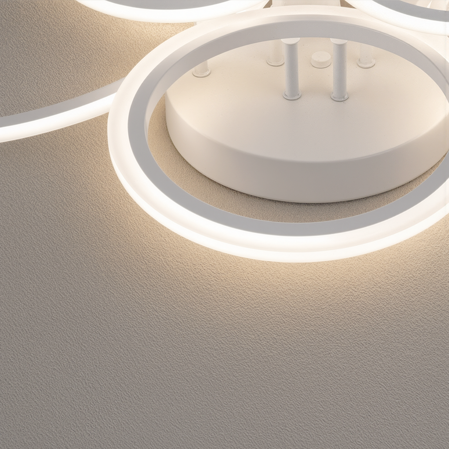 Lustra LED cu telecomanda BETTY 82W, 6 Cercuri, lumina Rece/Calda/Neutra, Dimabila, Alb Lustre LED cu Telecomanda Default Title Alessandro Design