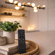 Lustră Suspendată LED Acril Aurion 29W cu Telecomandă, Dimabilă, Negru Auriu, Metal și Acril Lustre LED cu Telecomanda Default Title Alessandro Design