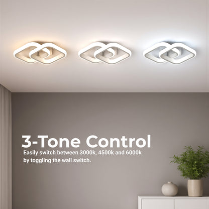 Lustra LED VERTEX Matrix, Romburi Suprapuse, Rame Metalice, 24W, 2 Romburi, Lumina Rece/Calda/Neutra 3000K/4000K/6000K, Alb Lustre LED Default Title Alessandro Design