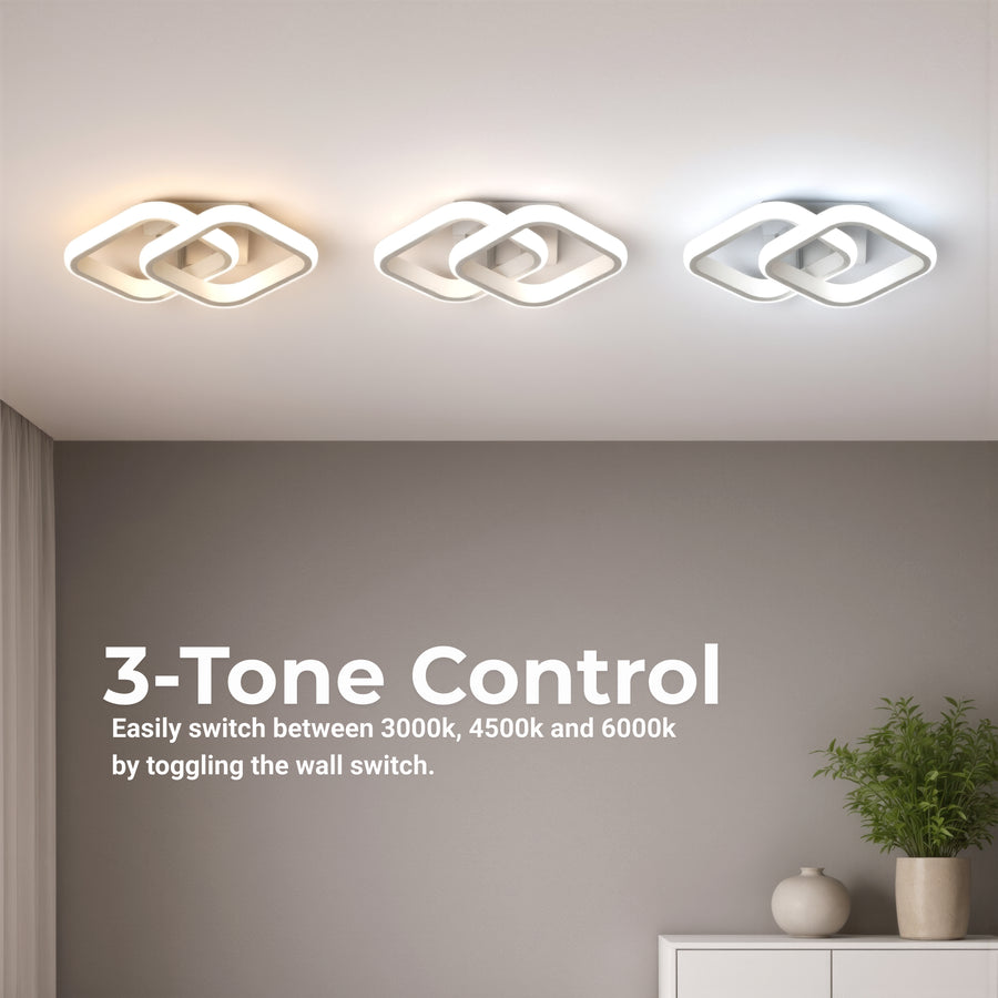 Lustra LED VERTEX Matrix, Romburi Suprapuse, Rame Metalice, 24W, 2 Romburi, Lumina Rece/Calda/Neutra 3000K/4000K/6000K, Alb Lustre LED Default Title Alessandro Design