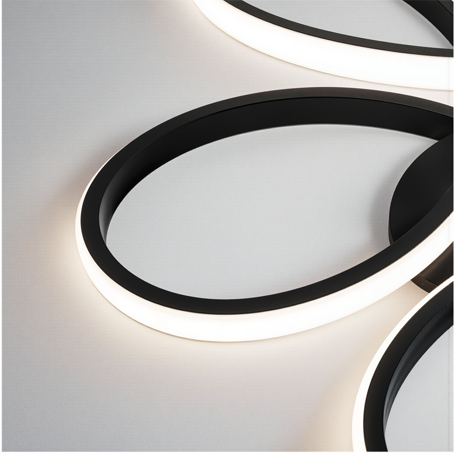 Lustra LED cu telecomanda HELIX 63W, lumina Rece/Calda/Neutra, Dimabila, Negru Lustre LED cu Telecomanda Default Title Alessandro Design