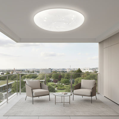 Plafonieră LED Flux 23 cm, 22W, 3000K / 4000K / 6000K, Alb, Metal si Acril