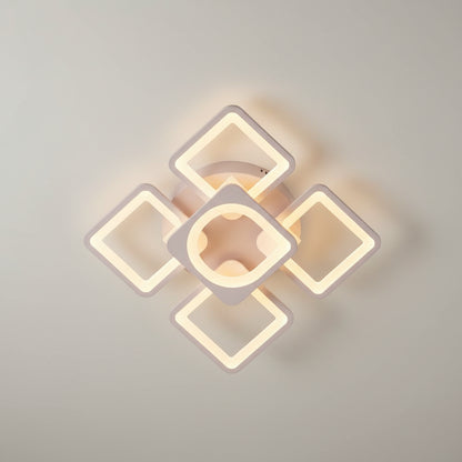 Lustra LED cu telecomanda ZOE 70W, 5 Patrate, lumina Rece/Calda/Neutra, Dimabila, Alb Lustre LED cu Telecomanda Default Title Alessandro Design