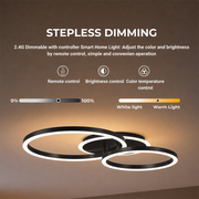 Lustra LED cu telecomanda RINOVA 66W, 2 Cercuri, lumina Rece/Calda/Neutra, Dimabila, Negru Lustre LED cu Telecomanda Default Title Alessandro Design