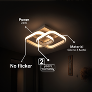 Lustra LED VERTEX Matrix, Romburi Suprapuse, Rame Metalice, 24W, 2 Romburi, Lumina Rece/Calda/Neutra 3000K/4000K/6000K, Alb Lustre LED Default Title Alessandro Design