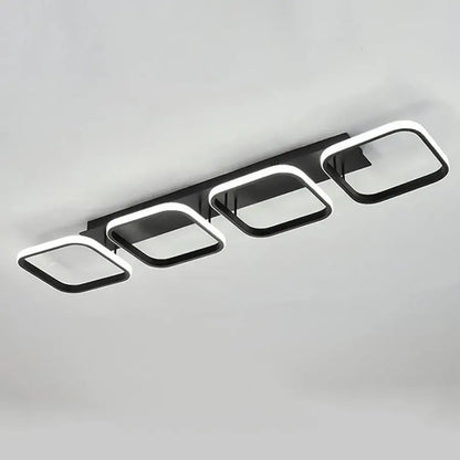 Lustra LED VERTEX 45W, 4 Patrate, Liniara, lumina Rece/Calda/Neutra, Neagra Lustre LED Default Title Alessandro Design