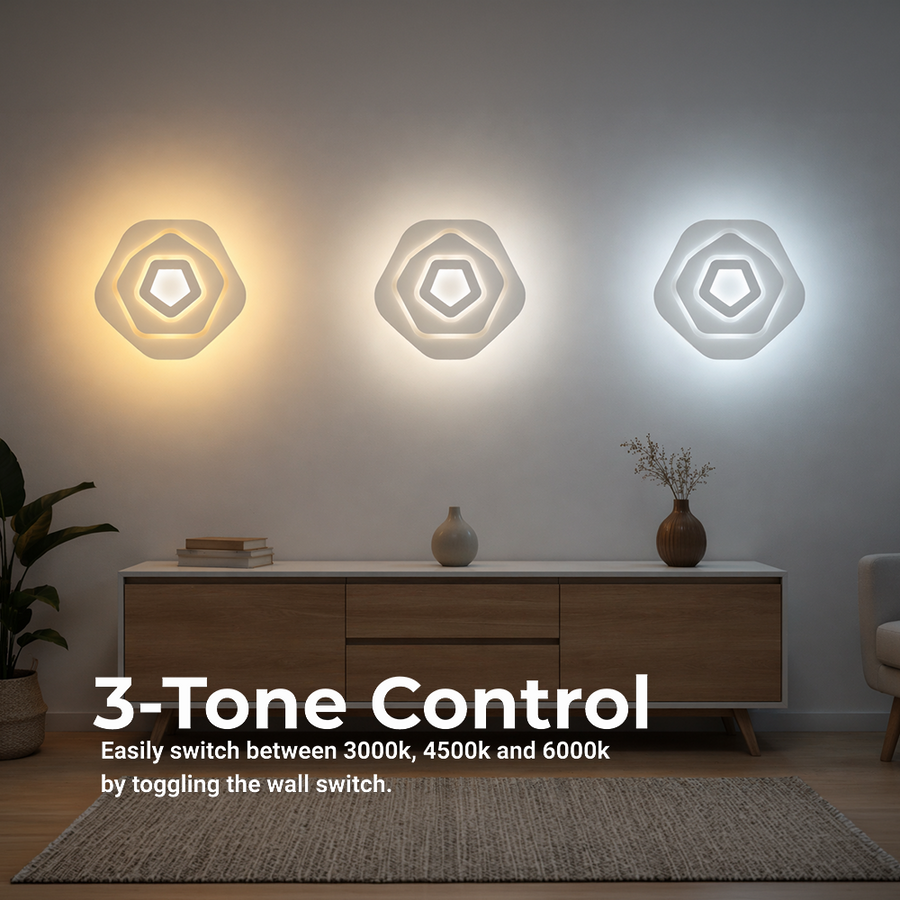 Lustra LED cu Telecomanda PENTAGON 59W, 40cm, Lumina Rece/Calda/Neutra 3000K/4000K/6000K, Alb, Metal si Acril Lustre LED cu Telecomanda Default Title Alessandro Design