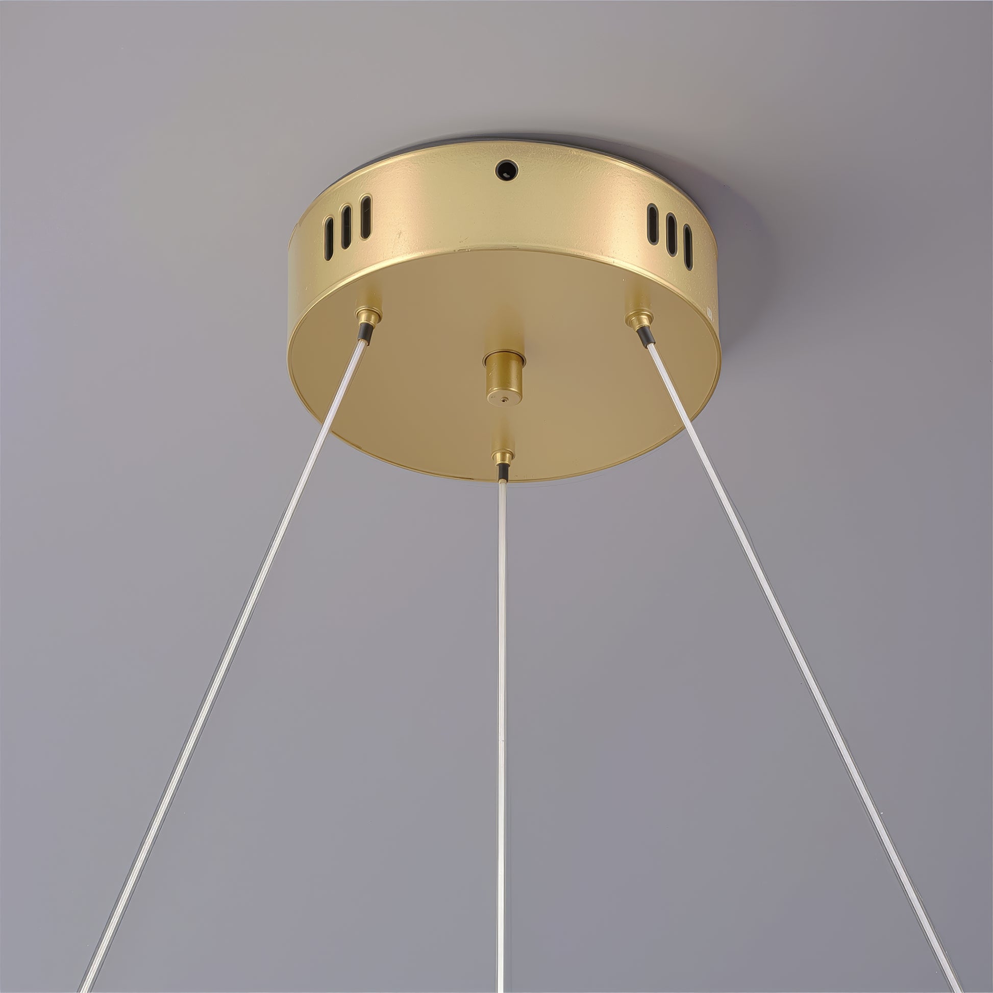 Lustra LED suspendata FAUSTO II, 42W, lumina Rece/Calda/Neutra, Inaltime Reglabila, Auriu Lustre Moderne Default Title Alessandro Design