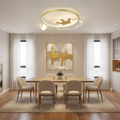 Lustra LED Rafael cu Telecomanda, 58W, Dimabila, 3000K/4000K/6000K, Auriu Lustre LED cu Telecomanda Default Title Alessandro Design