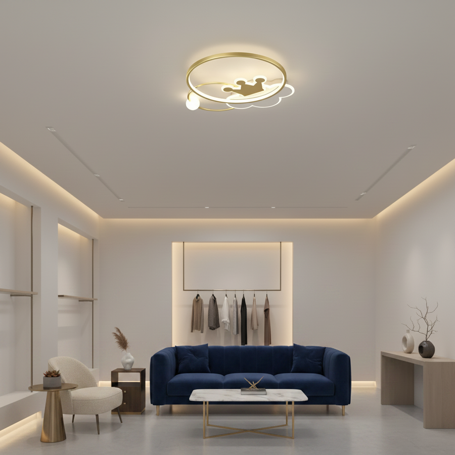 Lustra LED Rafael cu Telecomanda, 58W, Dimabila, 3000K/4000K/6000K, Auriu