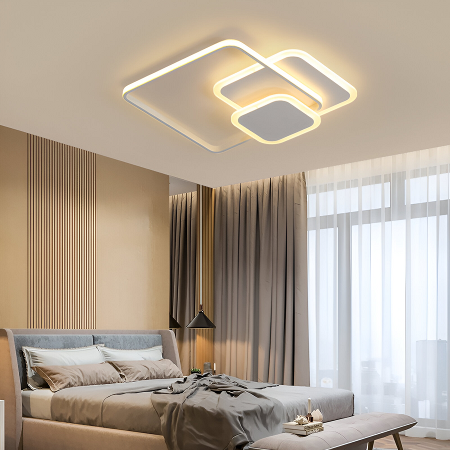 Lustra LED cu telecomanda ANEMONA 75W, 3 Patrate, lumina Rece/Calda/Neutra, Dimabila, Alb Lustre LED cu Telecomanda Default Title Alessandro Design