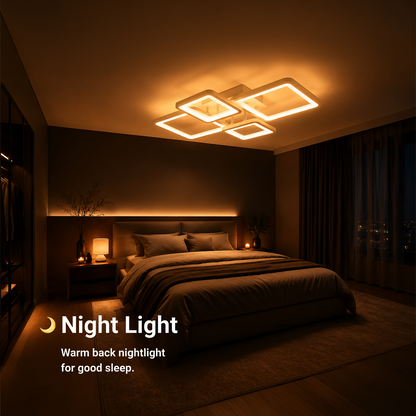 Lustra LED cu telecomanda ELLA 67W, 4 Patrate, lumina Rece/Calda/Neutra, Dimabila, Alb Lustre LED cu Telecomanda Default Title Alessandro Design
