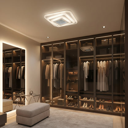 Lustra LED NEXA 3D 46W, Patrata, lumina Rece/Calda/Neutra , Alb Lustre LED Default Title Alessandro Design