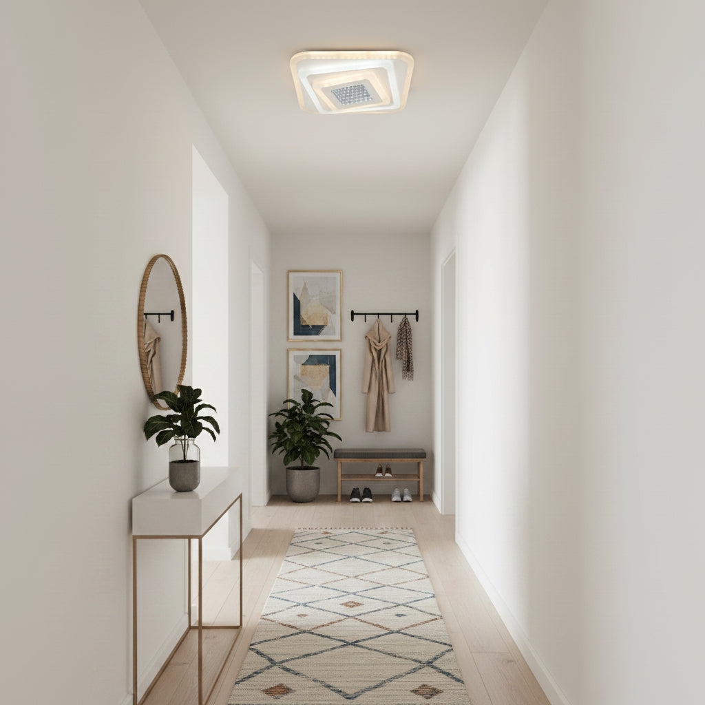 Lustra LED NEXA 3D 46W, Patrata, lumina Rece/Calda/Neutra , Alb Lustre LED Default Title Alessandro Design