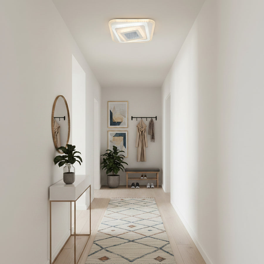 Lustra LED NEXA 3D 46W, Patrata, lumina Rece/Calda/Neutra , Alb Lustre LED Default Title Alessandro Design