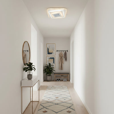 Lustra LED NEXA 3D 46W, Patrata, lumina Rece/Calda/Neutra , Alb