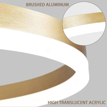 Lustra LED Suspendata, ANINA, 34W, 1 Cerc, Diametru 50cm, Lumina Rece/Calda/Neutra 3000K/4000K/6000K, Dimabila, Auriu Lucios Alb, Inaltime Reglabila, Metal si Acril Lustre LED cu Telecomanda Default Title Alessandro Design