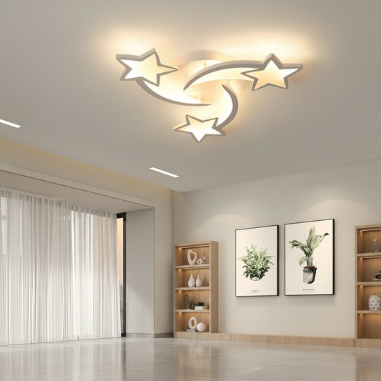 Lustra LED cu telecomanda IPOMOEA 51W, 3 Stele, lumina Rece/Calda/Neutra, Dimabila, Alb Lustre LED cu Telecomanda Default Title Alessandro Design