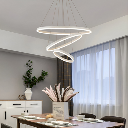 Lustra LED suspendata cu telecomanda SERENA 85W, 60cm, 3 Cercuri, lumina Rece/Calda/Neutra, Dimabila, Alb, Inaltime Reglabila Lustre LED cu Telecomanda Default Title Alessandro Design