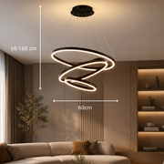 Lustra LED suspendata cu telecomanda CASIANA 85W, 3 Cercuri, lumina Rece/Calda/Neutra, Dimabila, Negru, Inaltime Reglabila Lustre LED cu Telecomanda Default Title Alessandro Design