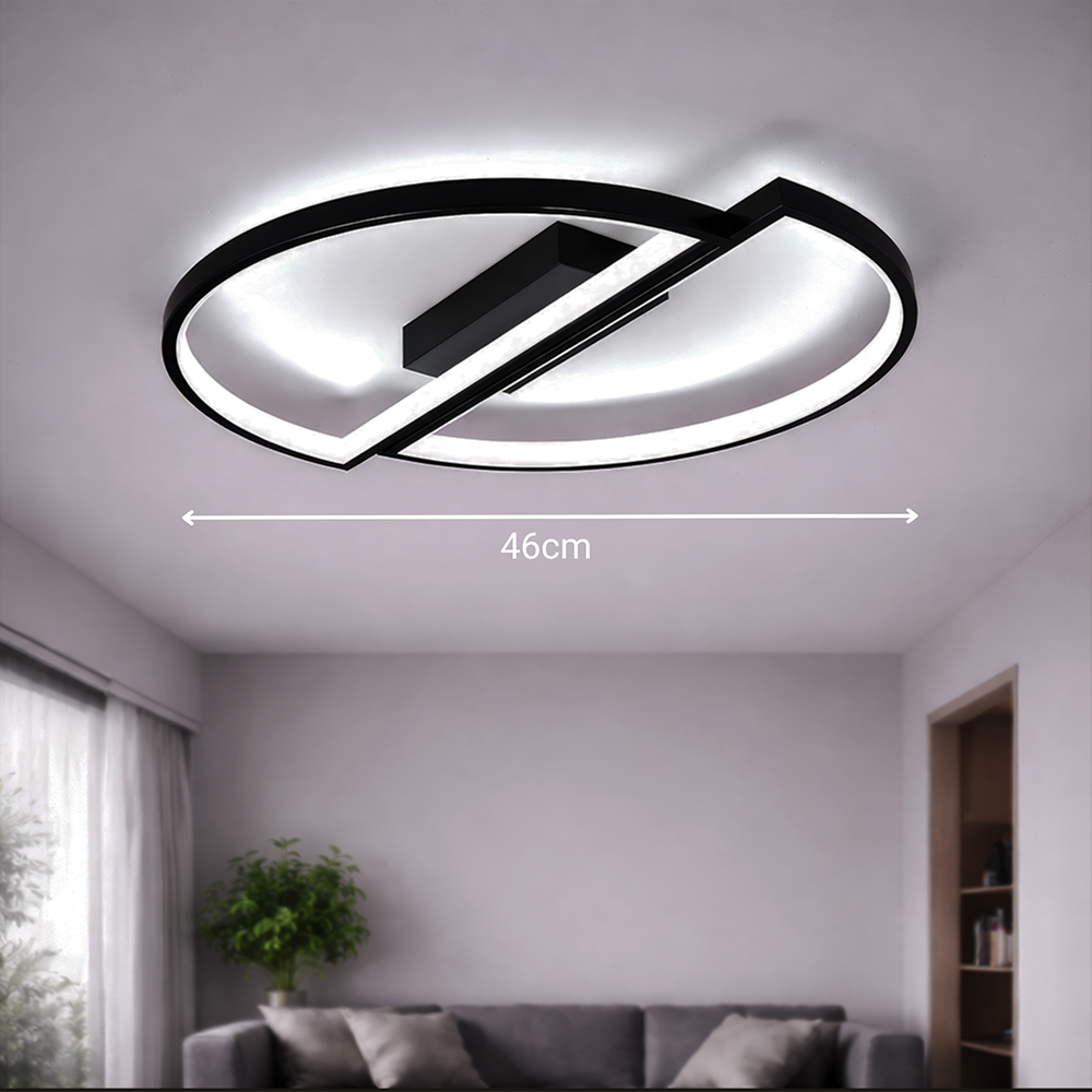 Lustra LED cu telecomanda VECTOR ARCUS 52W, 2 Elemente, lumina Rece/Calda/Neutra, Dimabila, Negru Lustre LED cu Telecomanda Default Title Alessandro Design