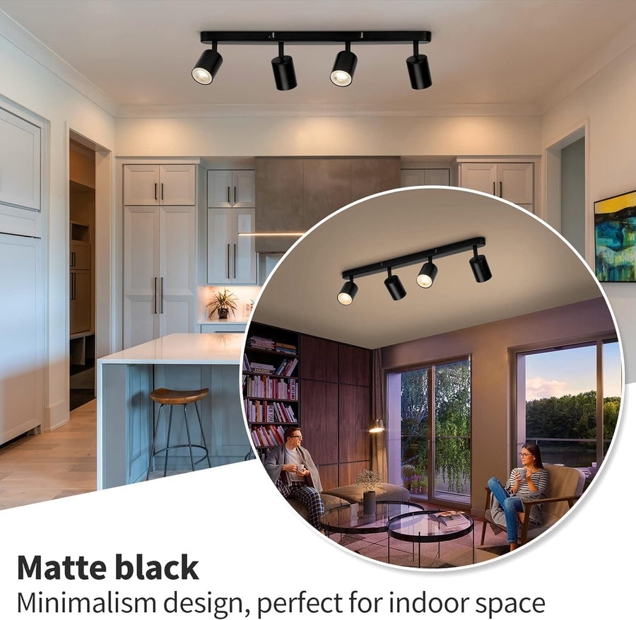 Lustra Clasica Moderna, Joom cu Proiector Liniar, 4XGU10, Metal, Negru, Becuri Neincluse Lustre LED Default Title Alessandro Design