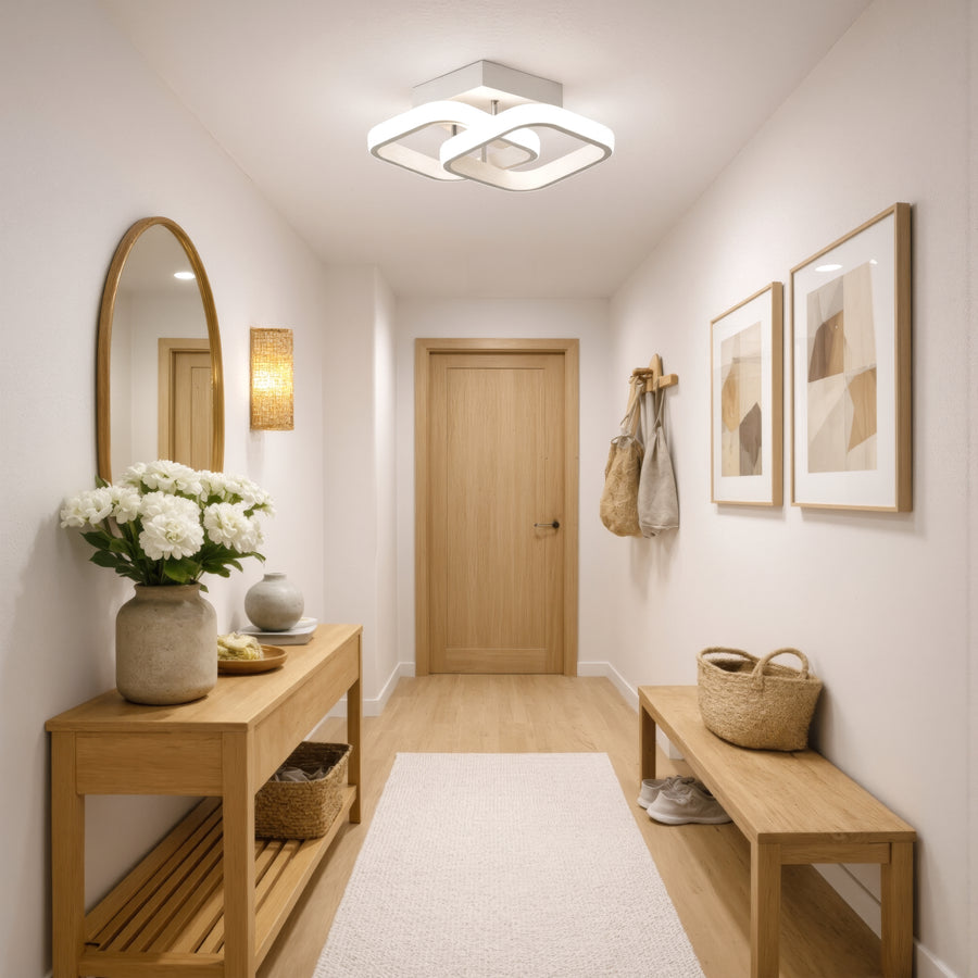 Lustra LED VERTEX Matrix, Romburi Suprapuse, Rame Metalice, 24W, 2 Romburi, Lumina Rece/Calda/Neutra 3000K/4000K/6000K, Alb Lustre LED Default Title Alessandro Design