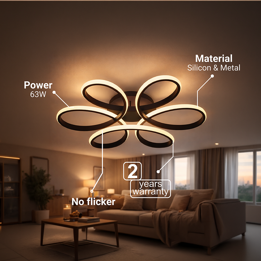 Lustra LED cu telecomanda HELIX 63W, lumina Rece/Calda/Neutra, Dimabila, Negru Lustre LED cu Telecomanda Default Title Alessandro Design