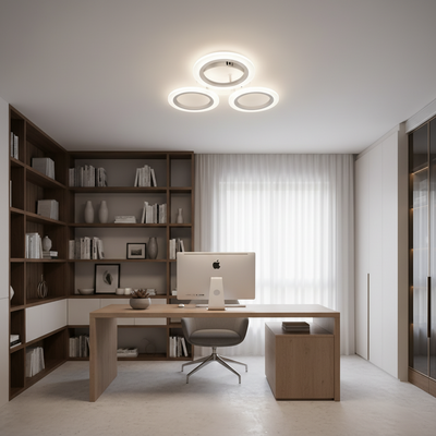 Lustra LED MARA 27W, 3 Cercuri, lumina Neutra, Alb