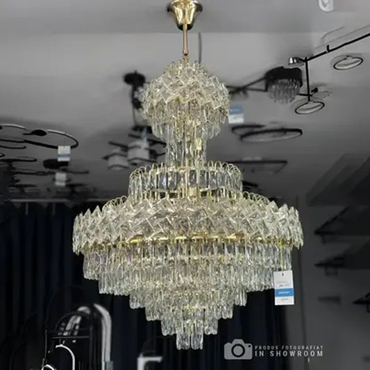 Candelabru Junnut 21xE27, Cristal si Metal, Auriu Candelabre Cristal Default Title Alessandro Design