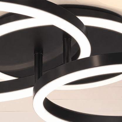 Lustra LED cu telecomanda RINOVA 66W, 2 Cercuri, lumina Rece/Calda/Neutra, Dimabila, Negru Lustre LED cu Telecomanda Default Title Alessandro Design